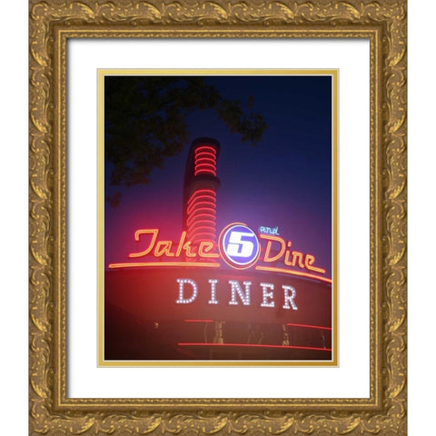 Dine Out III Gold Ornate Wood Framed Art Print with Double Matting by Larson, Scott