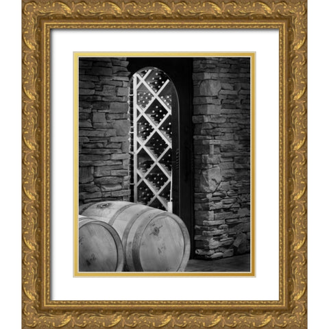 Wine Cellar I Gold Ornate Wood Framed Art Print with Double Matting by Larson, Scott