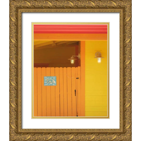 Beach House V Gold Ornate Wood Framed Art Print with Double Matting by Larson, Scott