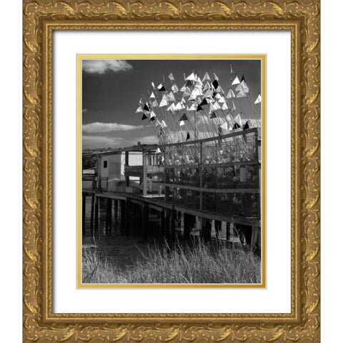 Estuary II Gold Ornate Wood Framed Art Print with Double Matting by Larson, Scott