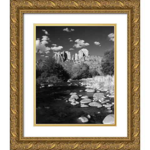 Desert Stream II Gold Ornate Wood Framed Art Print with Double Matting by Larson, Scott