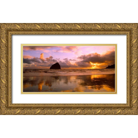 Pacific City III Gold Ornate Wood Framed Art Print with Double Matting by Leahy, Ike