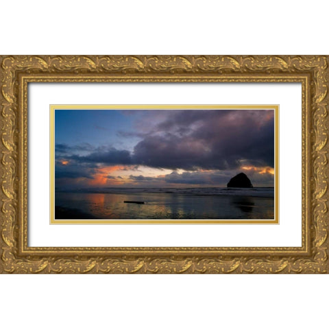 Pacific City IV Gold Ornate Wood Framed Art Print with Double Matting by Leahy, Ike