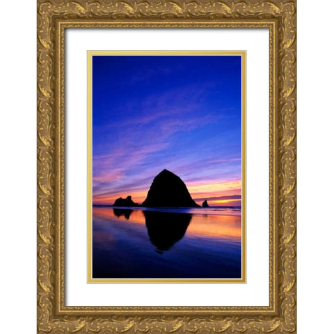 Cannon Beach VII Gold Ornate Wood Framed Art Print with Double Matting by Leahy, Ike