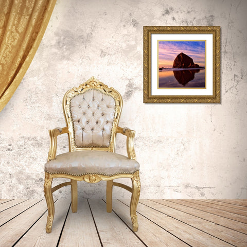 Cannon Beach IX Gold Ornate Wood Framed Art Print with Double Matting by Leahy, Ike