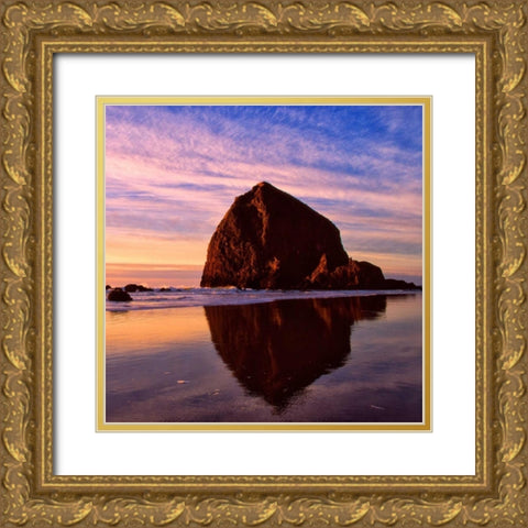 Cannon Beach IX Gold Ornate Wood Framed Art Print with Double Matting by Leahy, Ike