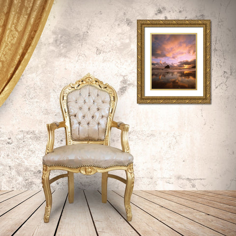 Pacific City V Gold Ornate Wood Framed Art Print with Double Matting by Leahy, Ike
