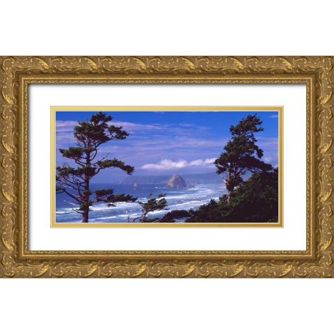 Cannon Beach XI Gold Ornate Wood Framed Art Print with Double Matting by Leahy, Ike