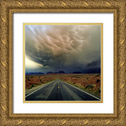 Monument Valley III Gold Ornate Wood Framed Art Print with Double Matting by Leahy, Ike