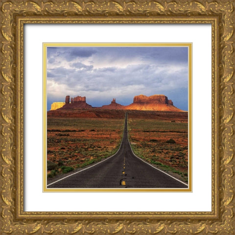 Monument Valley IV Gold Ornate Wood Framed Art Print with Double Matting by Leahy, Ike