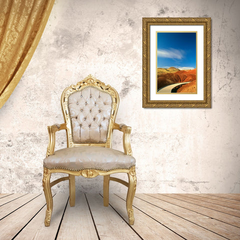 Painted Hills Gold Ornate Wood Framed Art Print with Double Matting by Leahy, Ike