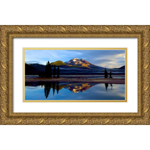 South Sister V Gold Ornate Wood Framed Art Print with Double Matting by Leahy, Ike