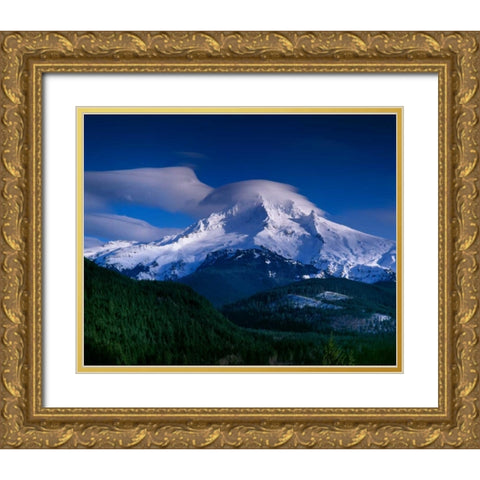 Mt. Hood XII Gold Ornate Wood Framed Art Print with Double Matting by Leahy, Ike