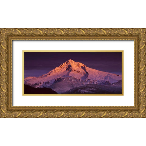 Mt. Hood XV Gold Ornate Wood Framed Art Print with Double Matting by Leahy, Ike