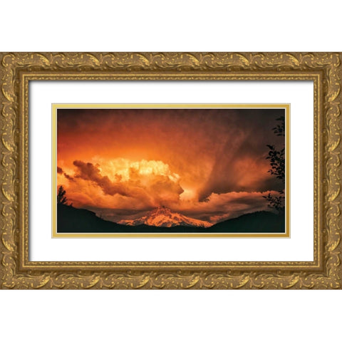 Mt. Hood XXXI Gold Ornate Wood Framed Art Print with Double Matting by Leahy, Ike