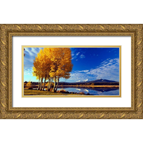 Sisters in Autumn I Gold Ornate Wood Framed Art Print with Double Matting by Leahy, Ike