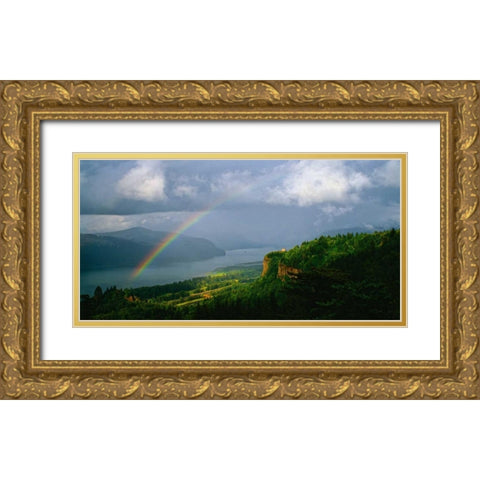 Columbia River Gorge VI Gold Ornate Wood Framed Art Print with Double Matting by Leahy, Ike