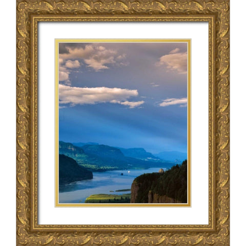 Columbia River Gorge VIII Gold Ornate Wood Framed Art Print with Double Matting by Leahy, Ike