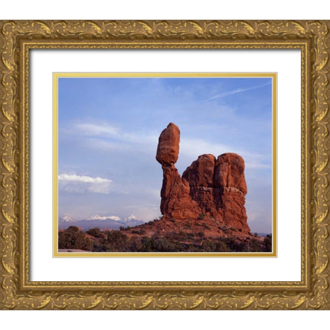 Balancing Rock Gold Ornate Wood Framed Art Print with Double Matting by Leahy, Ike