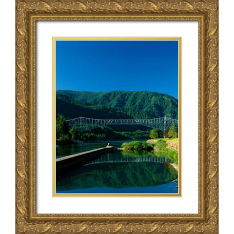 Bridge of the Gods II Gold Ornate Wood Framed Art Print with Double Matting by Leahy, Ike