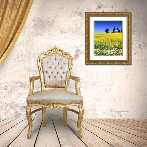 Idaho Church Gold Ornate Wood Framed Art Print with Double Matting by Leahy, Ike