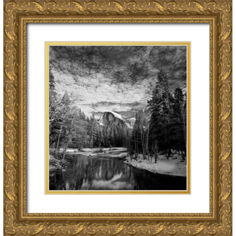 Reflection in the Merced Gold Ornate Wood Framed Art Print with Double Matting by Leahy, Ike
