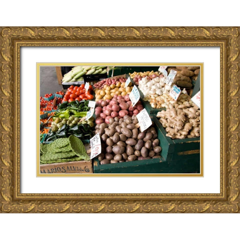 Produce Stand II Gold Ornate Wood Framed Art Print with Double Matting by Love, Maureen