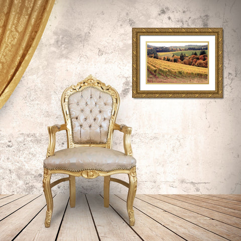 Fall in Wine Country I Gold Ornate Wood Framed Art Print with Double Matting by Love, Maureen