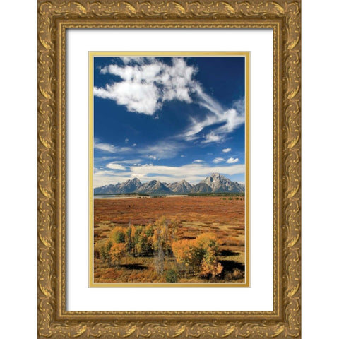 Lunch Tree Hill Gold Ornate Wood Framed Art Print with Double Matting by Malvin, Larry