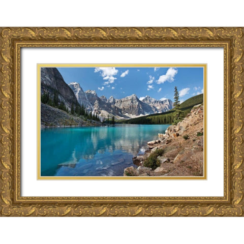 Moraine Lake I Gold Ornate Wood Framed Art Print with Double Matting by Malvin, Larry