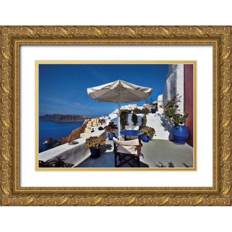 Cliffside View Gold Ornate Wood Framed Art Print with Double Matting by Malvin, Larry