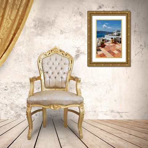Terra Cotta Deck Caldera Gold Ornate Wood Framed Art Print with Double Matting by Malvin, Larry