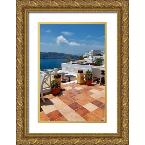 Terra Cotta Deck Caldera Gold Ornate Wood Framed Art Print with Double Matting by Malvin, Larry