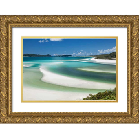 Sandbar Gold Ornate Wood Framed Art Print with Double Matting by Malvin, Larry