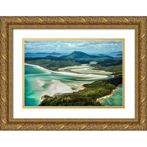 Whitsunday Island I Gold Ornate Wood Framed Art Print with Double Matting by Malvin, Larry