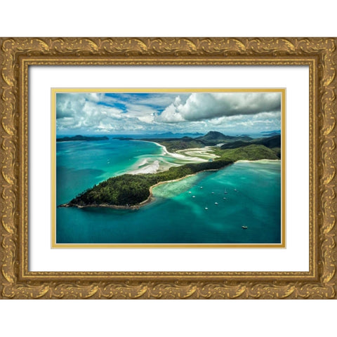 Whitsunday Island II Gold Ornate Wood Framed Art Print with Double Matting by Malvin, Larry