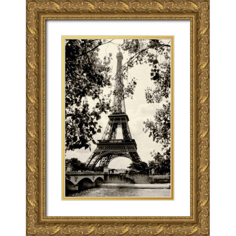 Eiffel Tower II Gold Ornate Wood Framed Art Print with Double Matting by Melious, Amy