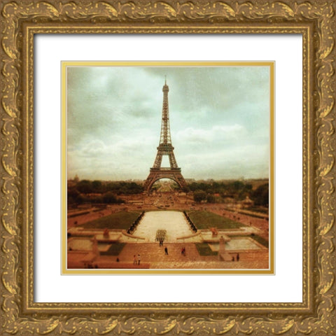 Eiffel Tower V Gold Ornate Wood Framed Art Print with Double Matting by Melious, Amy