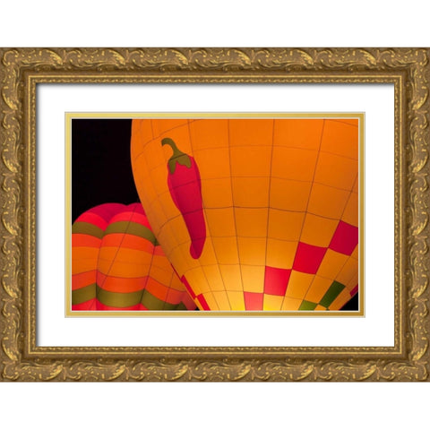 Glowing Balloons II Gold Ornate Wood Framed Art Print with Double Matting by Mahan, Kathy