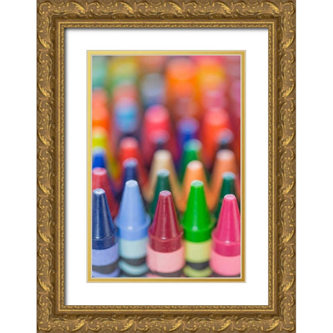 Endless Crayons II Gold Ornate Wood Framed Art Print with Double Matting by Mahan, Kathy