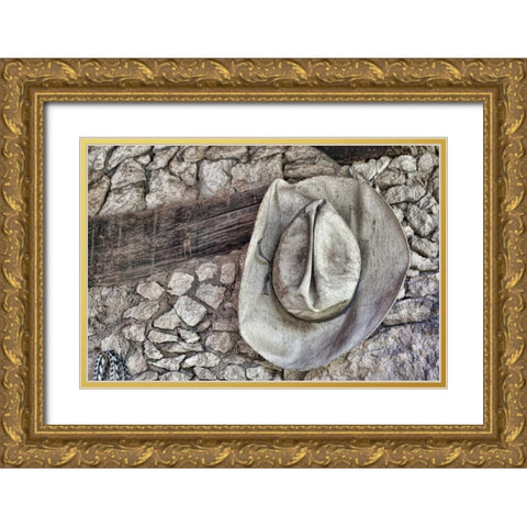 Cowboy Hats I Gold Ornate Wood Framed Art Print with Double Matting by Mahan, Kathy