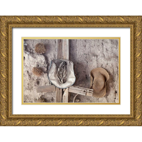 Cowboy Hats II Gold Ornate Wood Framed Art Print with Double Matting by Mahan, Kathy