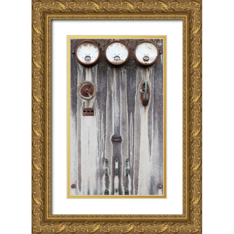 Old Electrical Panel II Gold Ornate Wood Framed Art Print with Double Matting by Mahan, Kathy