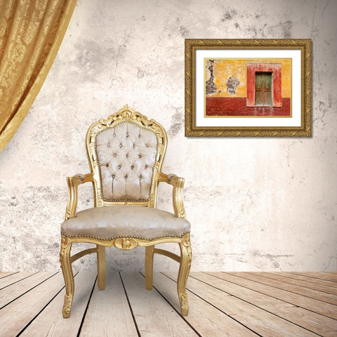 Colorful Window Gold Ornate Wood Framed Art Print with Double Matting by Mahan, Kathy