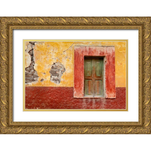 Colorful Window Gold Ornate Wood Framed Art Print with Double Matting by Mahan, Kathy