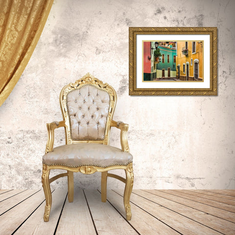 Colorful Street I Gold Ornate Wood Framed Art Print with Double Matting by Mahan, Kathy