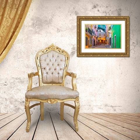 Colorful Street II Gold Ornate Wood Framed Art Print with Double Matting by Mahan, Kathy