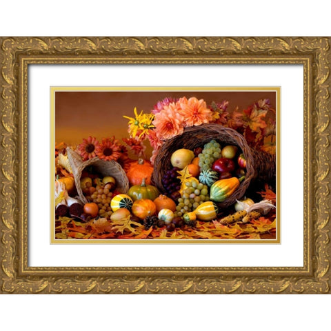 Cornucopia II Gold Ornate Wood Framed Art Print with Double Matting by Mahan, Kathy