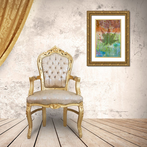 Maple Leaf I Gold Ornate Wood Framed Art Print with Double Matting by Mahan, Kathy