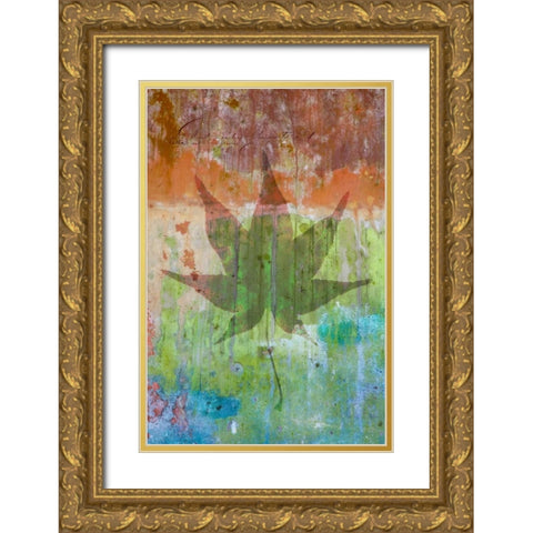 Maple Leaf I Gold Ornate Wood Framed Art Print with Double Matting by Mahan, Kathy